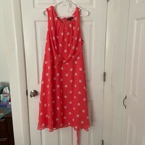 Madison Leigh 24W pink/white polka dot dress💕🤍👗